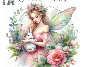 JPG, Garden Fairy, Cute Fairy Clipart, Fairy Clipart, ballerina clipart, pastel fairy clipart watercolor, Pastel Fairy clipart