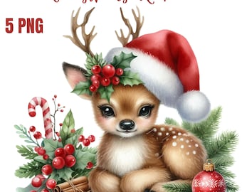 Leuk rendier, png-bestand | Clipart baby rendieren | Kerstrendier-png voor sublimatie | PNG-ontwerp voor de feestdagen