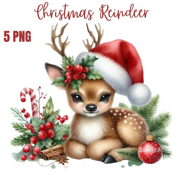 Cute Reindeer PNG | Baby Reindeer Clipart | Christmas Reindeer PNG for Sublimation | Holiday PNG Design
