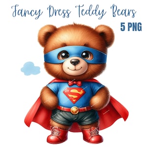 Cute teddy bear in Fancy Dress clipart, girl teddy, boho teddy bear, teddy bear png, teddy baby shower, nursery teddy bear