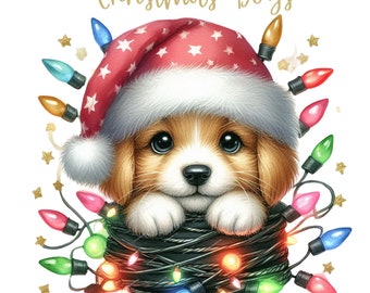 PNG di cane di Natale, PNG di cane natalizio, PNG per amanti dei cani, Buon Natale, Download digitale divertente per sublimazione con cane, Download digitale per vacanze con animali domestici