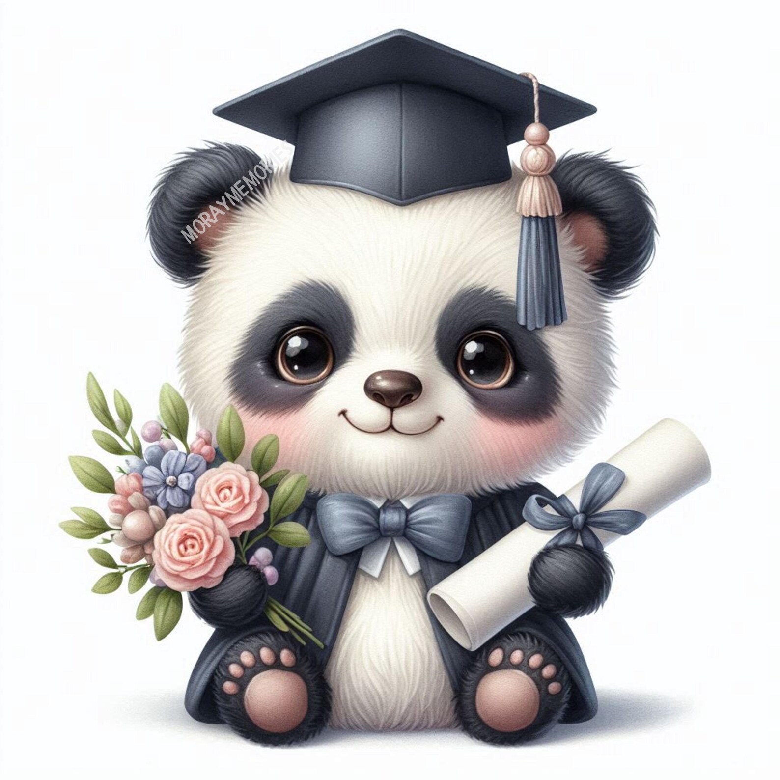 Graduation Animals Clipart Bundle PNG JPG, 10 Watercolor Graduation ...