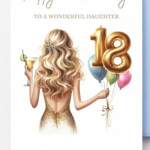 Carte d'anniversaire 18 ans, téléchargement numérique, carte d'anniversaire imprimable, carte d'anniversaire fille 18 ans, fille 18 ans, téléchargement immédiat