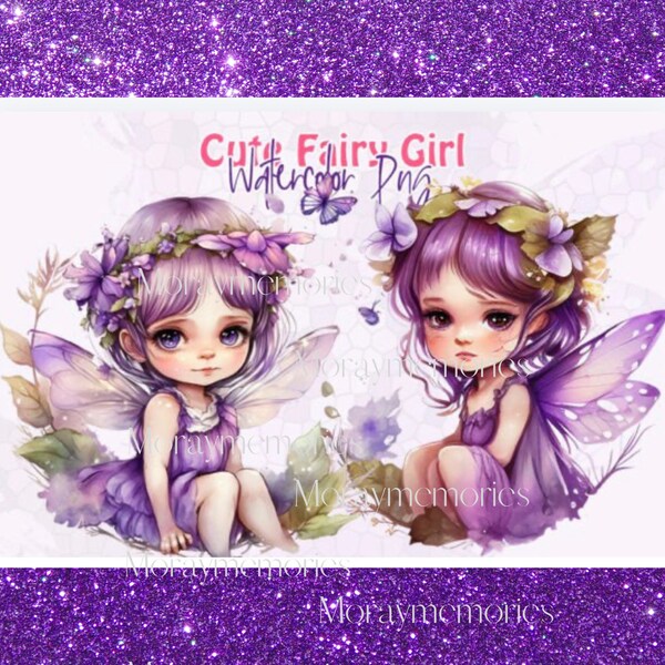 Cute fairy art, purple fairy png, fairy decor, fairy baby shower, fairy first birthday, fairy party, fairy drawings