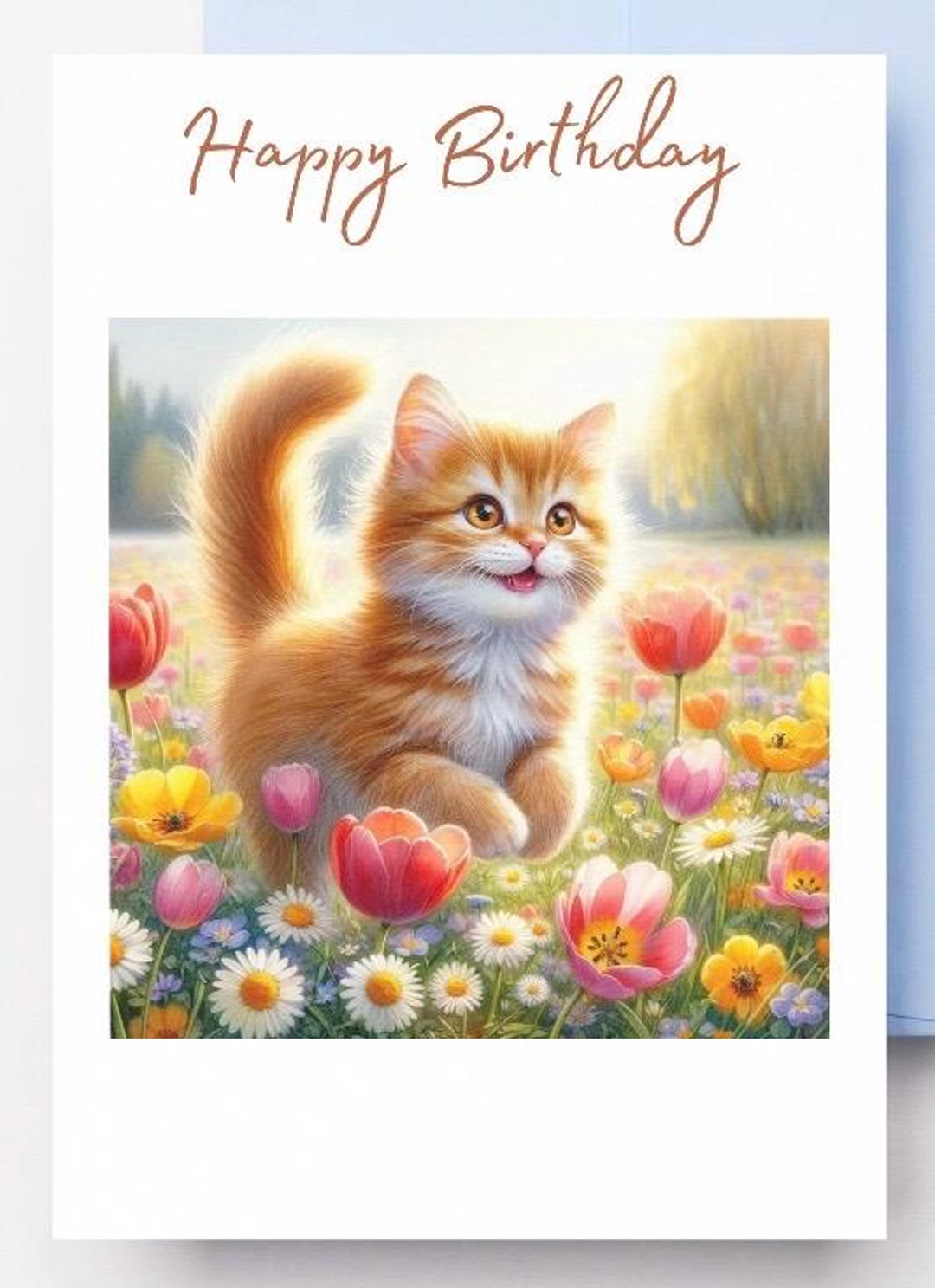 Funny Cat Birthday Card Printable – Instant Download Digital Greeting ...