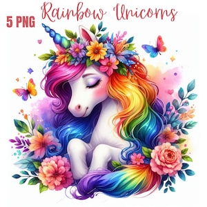 PNG, clipart de acuarela de unicornio bebé, clip art de unicornio, unicornio lindo, png de unicornio bebé, clip art de unicornio, unicornio arcoíris