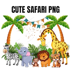 Giraffe, Safari Baby Animals, Watercolour Kids Animals Sublimation PNG, Safari Clip Art, First Birthday Décor, Giraffe Heat Press Digital