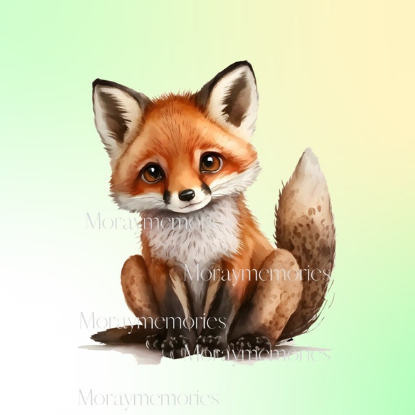 Watercolor Cute Fox Cliparts Bundle, red fox, fox png, fox,fox clipart, fox nursery decor, fox blanket