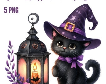Gatos de Halloween PNG, Descarga de diseño digital de sublimación de Halloween, lindos PNG de Halloween, PNG de temporada espeluznante, PNG de Halloween, PNG de otoño