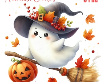 Niedliche Herbst Geist Clipart PNG, Herbst Geist Halloween Sublimation Digital Design Download, beängstigend Halloween Png, gruselige Saison Png, Halloween Png