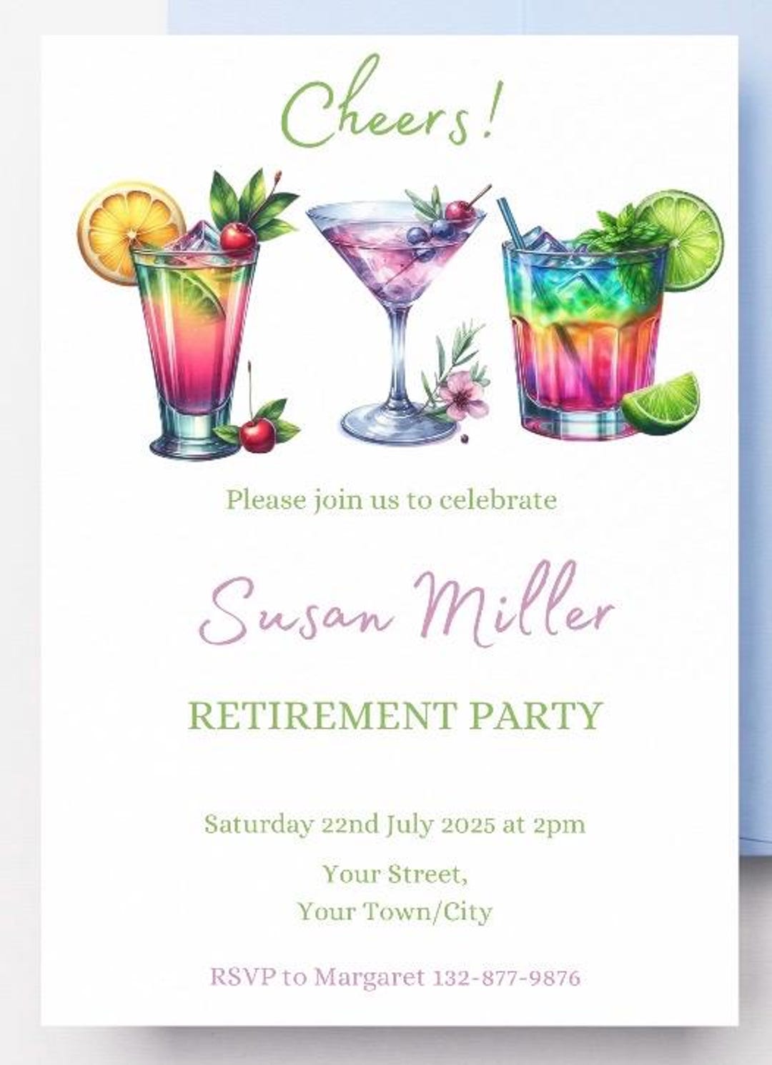 Editable Retirement Invitation Template, Instant Download, Editable ...