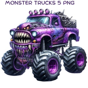 Monster Truck Clipart Bundle png, Extreme Offroad Vehicle Clipart, Monster Truck Clipart, Caminhão Clipart, Caminhão Offroad, Download Digital