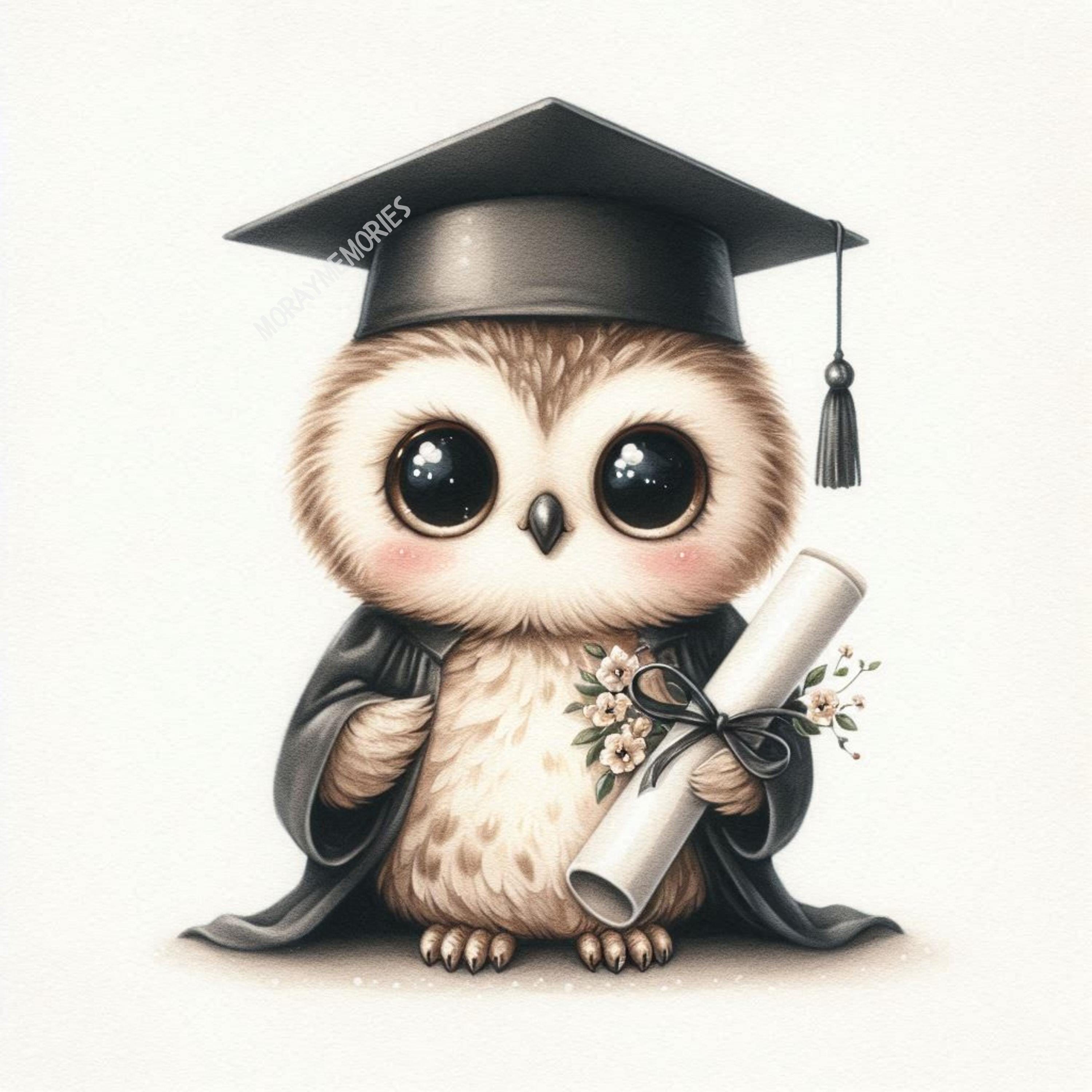 Graduation Animals Clipart Bundle PNG JPG, 10 Watercolor Graduation ...