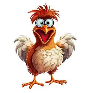 Shirt, chickens, Funny Sublimation Chicken Clipart - 5 High-Resolution PNG Watercolor Farm Animals Download, Commercial Use Included