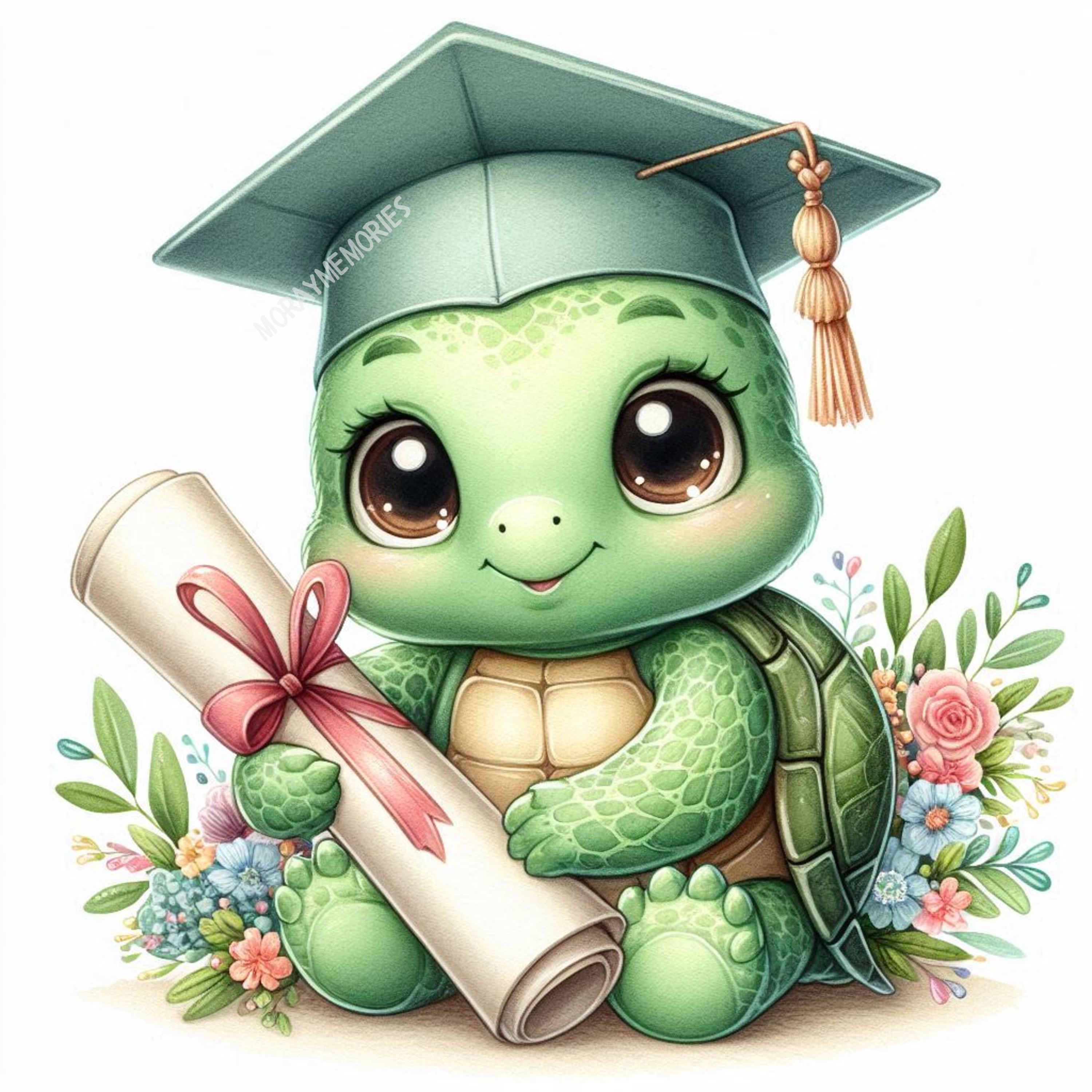 Graduation Animals Clipart Bundle PNG JPG, 10 Watercolor Graduation ...