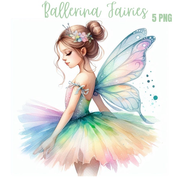 PNG, Ballerina Fairy, Ballet Dancer Clipart,Ballet Dancer sublimation, ballerina clipart, ballerina png, fairy clipart watercolor