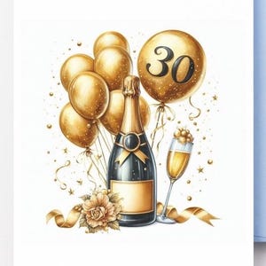 Carte 30e anniversaire, téléchargement numérique, carte d'anniversaire imprimable, téléchargement immédiat, anniversaire clé, femme, fille, sœur, amie, tante