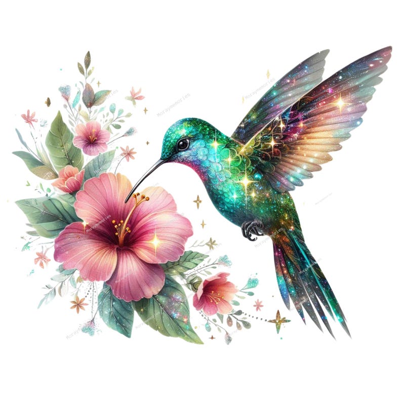 Hummingbird Clipart, High Quality Pngs, Flower Art, Bird Png, Digital