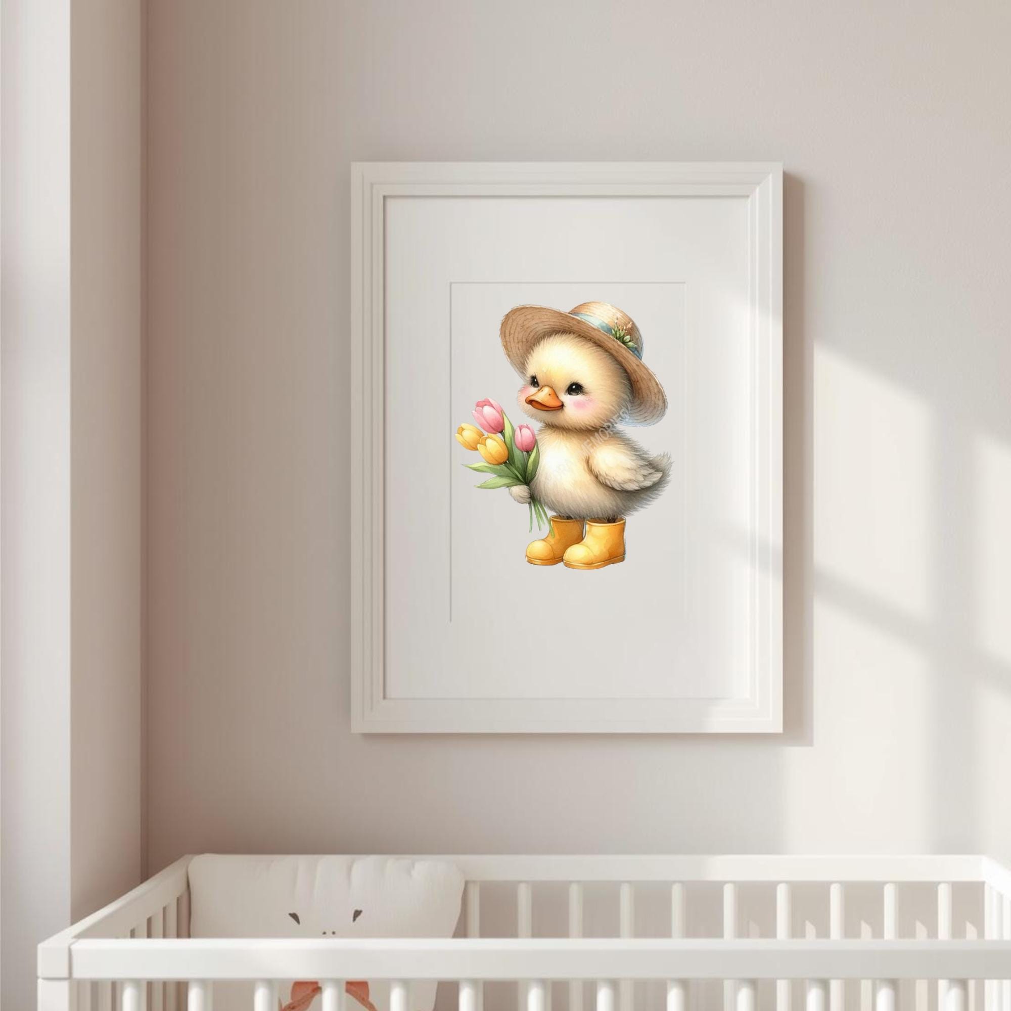 Baby Duck Clipart JPG Bundle, Watercolor Duck Clipart, Cute Farm ...