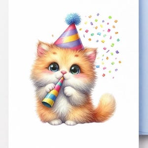 Funny Cat Birthday Card, DIGITAL Download,Printable Birthday Card, Instant Download, Kitty, Kitten, Gift for Cat Lover, Cat Mom, Friend, Her