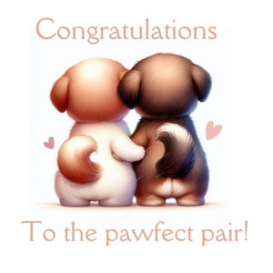 Par de patas PNG Clipart, Casal de cachorro fofo, Filhote de cachorro PNG, Cachorro PNG, Clipart engraçado, Noivado, Casamento, Aniversário png