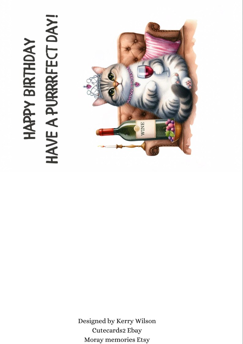 Funny Cat Birthday Card Printable – Instant Download Digital Greeting ...