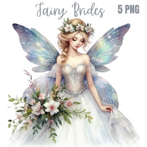 Fee Braut PNG Bündel, Fee png, Fee Illustration png, Mixed Media, Digital Paper Craft, Sublimation, kommerzielle Nutzung