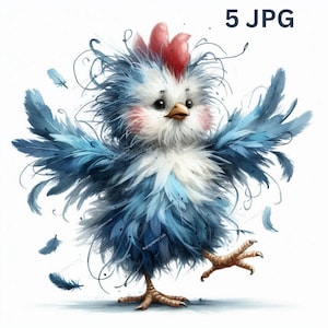 Skurrile Huhn Clipart, hochwertige JPGs, lustige Hühner, Junk Journaling, Scrapbooking, Kartenherstellung, Digital Download Kit, wunderlich