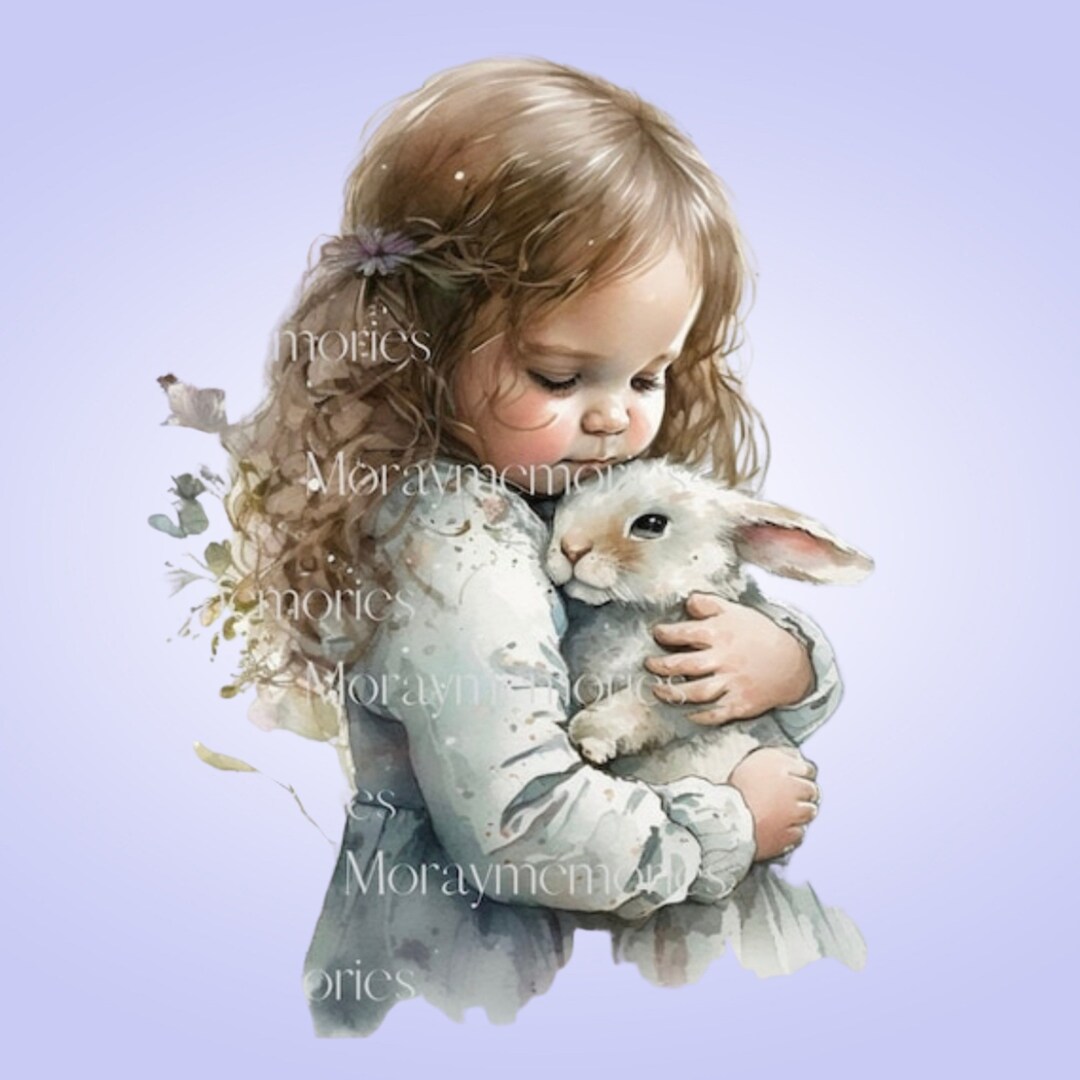 Bunny Rabbit I Love My Bunny Easter Illustration Bunny Etsy