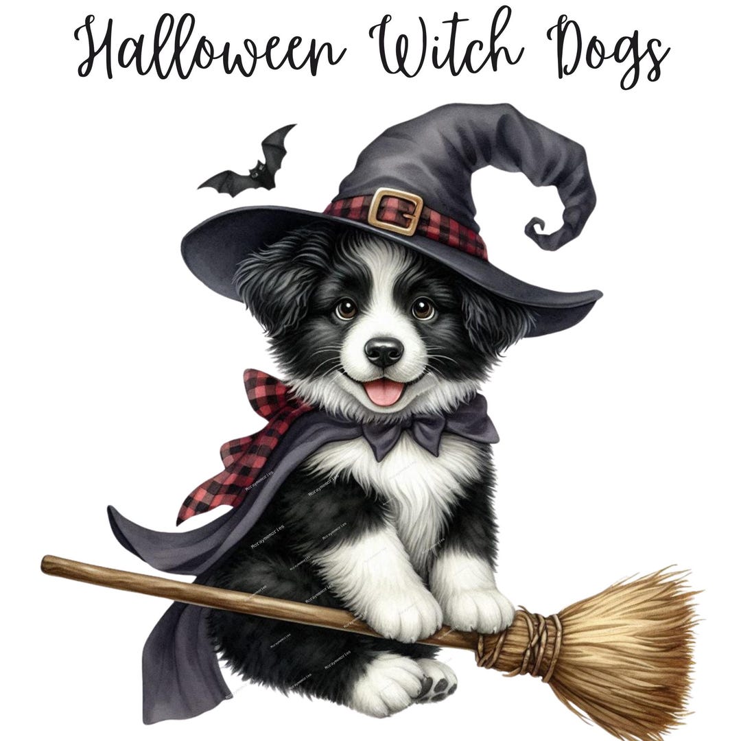 Cute Halloween Dog Witch Clipart PNG, Halloween Sublimation Digital ...