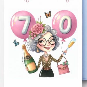 Gelukkige 70e verjaardagskaart, digitale download, afdrukbare kaart, 70e verjaardag oma, 70e verjaardagskaart oma, 70e verjaardagskaart Nana, 70e, 70e mijlpaal van Nan