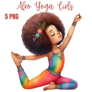 Schwarzes Mädchen Clipart, Yoga Mädchen Clipart, Afro Mädchen Clipart, Mädchen Clipart, schönes Mädchen Clipart, schwarze Mädchen Grafik