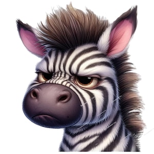 Funny Grumpy Animals Clipart, High Quality Transparent PNGs, Safari animals, Commercial Use - Cartoon Pet prints, Funny Animals png