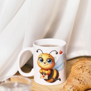 Paquete de imágenes prediseñadas PNG de abejas adorables, imágenes prediseñadas de abejorros kawaii, abejas PNG para Cricut, pegatinas para agendas, álbumes de recortes, abejas para uso comercial imagen 6
