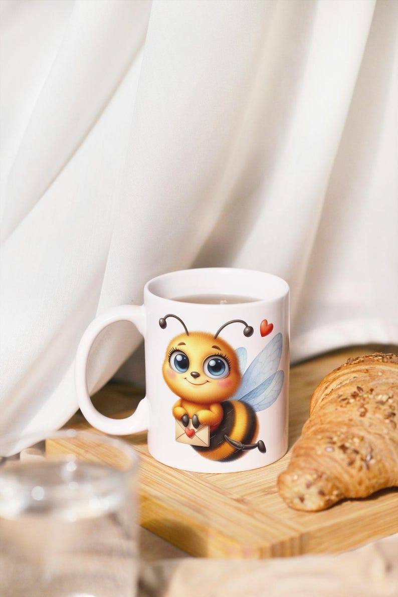 Paquete de imágenes prediseñadas PNG de abejas adorables, imágenes prediseñadas de abejorros kawaii, abejas PNG para Cricut, pegatinas para agendas, álbumes de recortes, abejas para uso comercial imagen 6