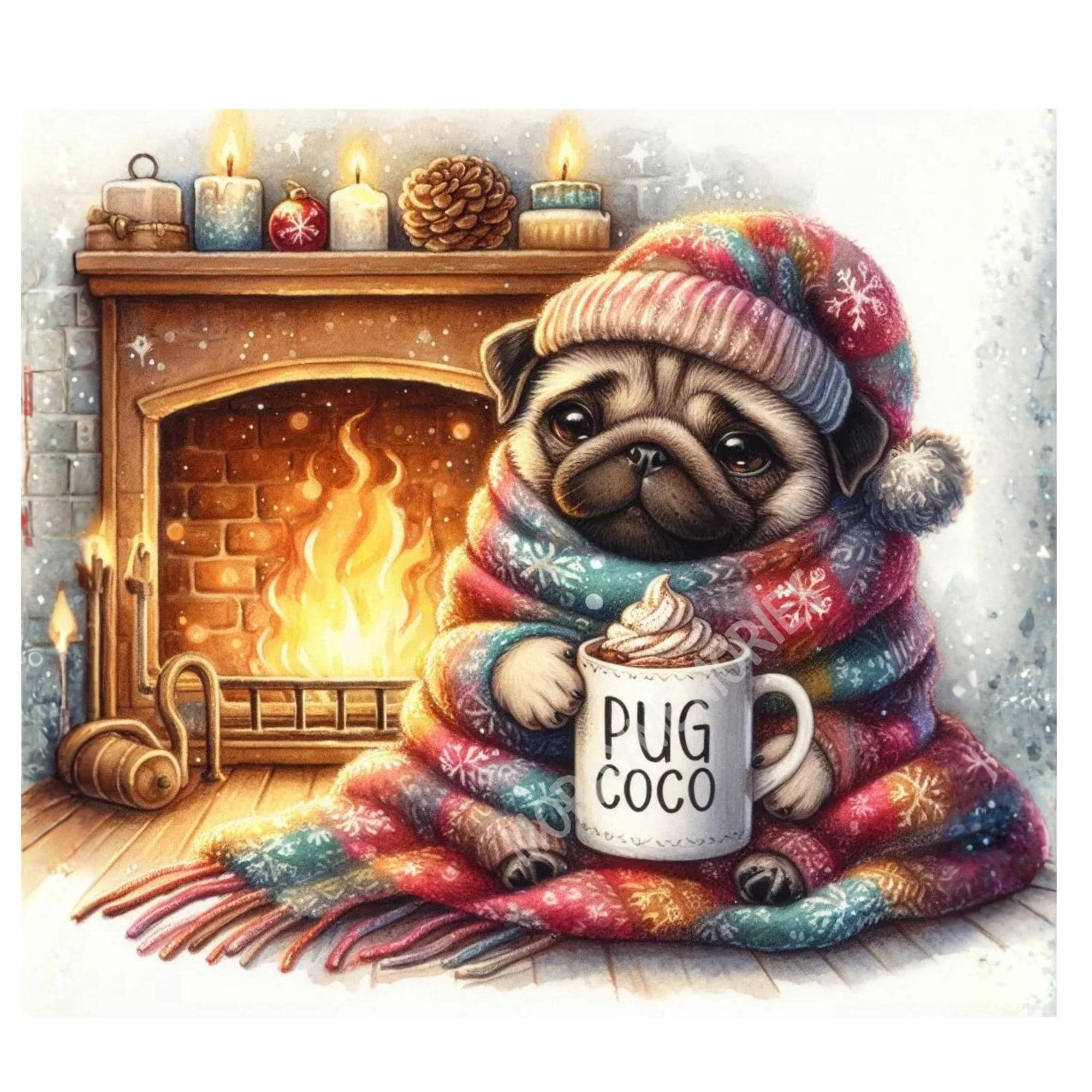 12 Days of Pugmas Clipart Bundle | Cute Christmas Pug 12 Jpgs | Funny ...
