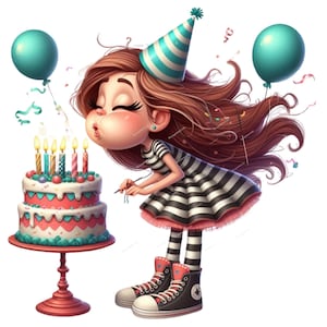 Gâteau d'anniversaire original fille originale 10 JPG Clipart fête d'anniversaire anniversaire fantaisiste Clipart cartes d'anniversaire pour enfants Images d'anniversaire scrapbooking