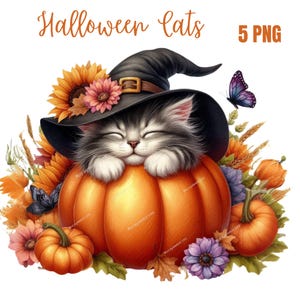 Halloween Cats PNG, Halloween Sublimation Digital Design Download, cute halloween png, spooky season png, Halloween png, fall png