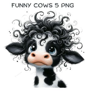 Funny Cow Clipart, Funny Heifer Lovers, Comic Cow, High Quality PNGs, Digital Planner, Watercolor, Card Making, Journaling,Digital Download