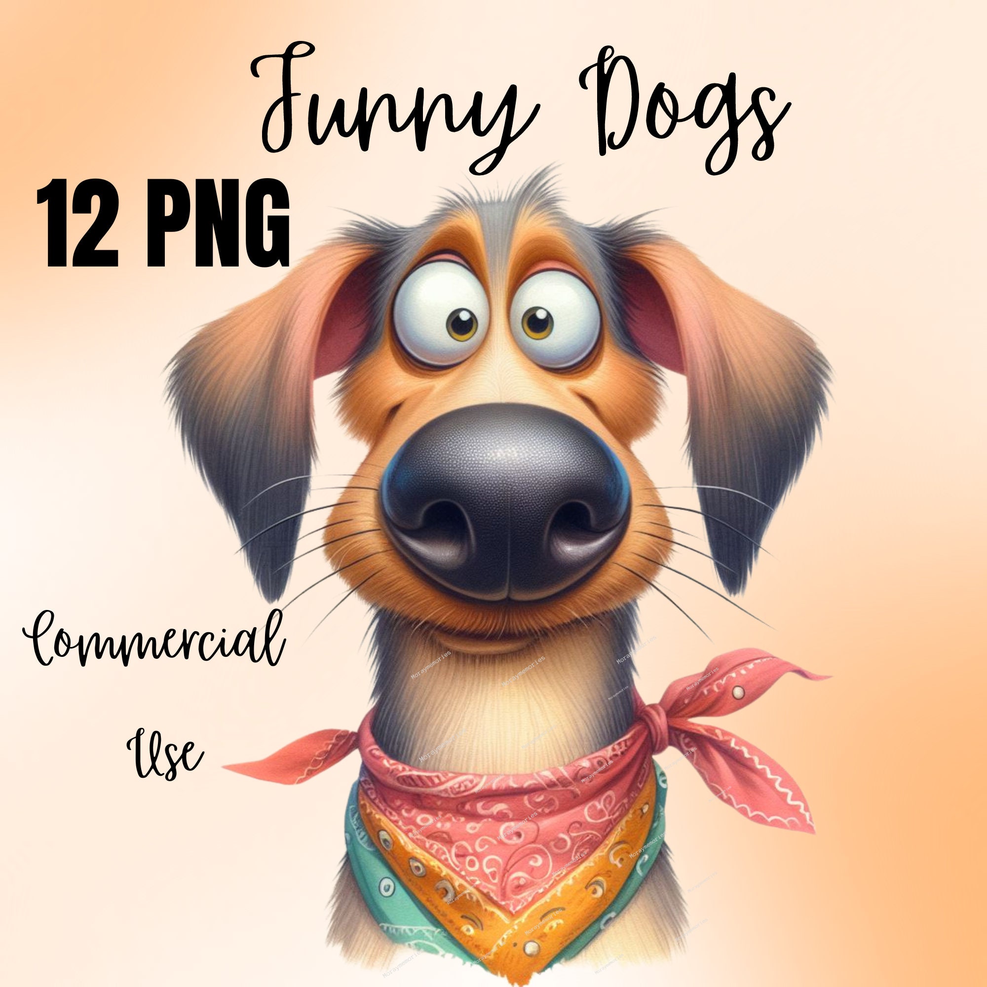 Quirky Dog PNG Clipart – Whimsical Kawaii Dog Portraits, Cute Funny ...