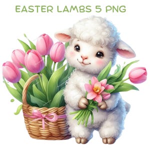 Agnello pasquale carino, PNG di alta qualità, Agnello carino, clipart di pecore, pianificatore digitale, acquerello, creazione di biglietti, diario, download digitale