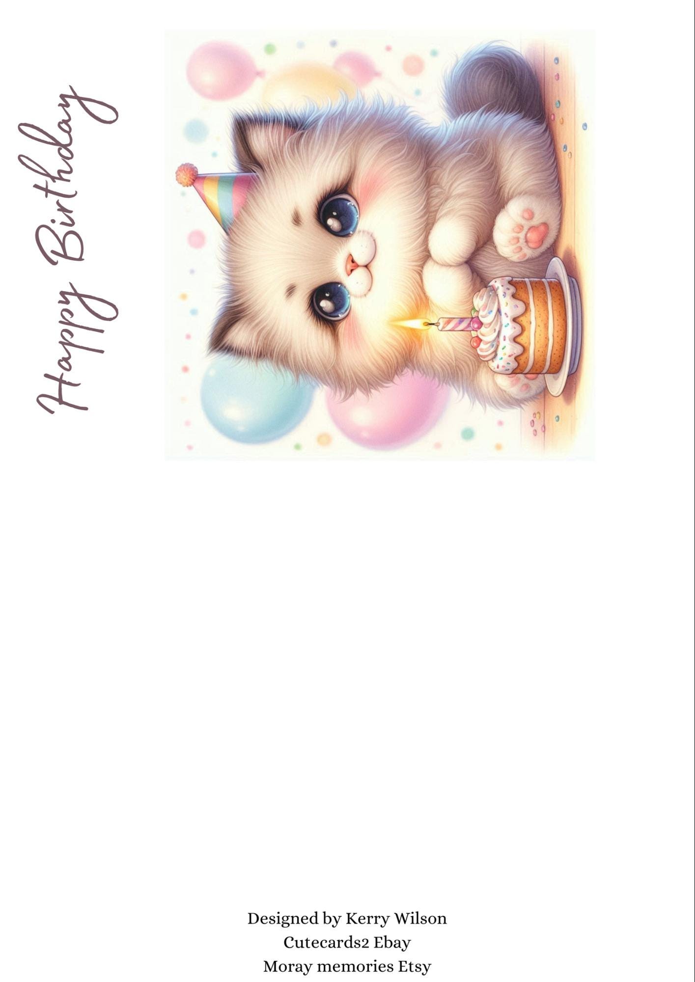 Funny Cat Birthday Card Printable – Instant Download Digital Greeting ...
