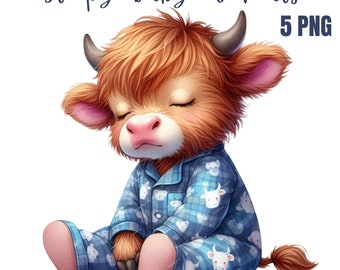 Watercolor Sleepy Animals clipart bundle, Cute Animals PNG, cute animal clipart, nursery wall art, baby shower decor