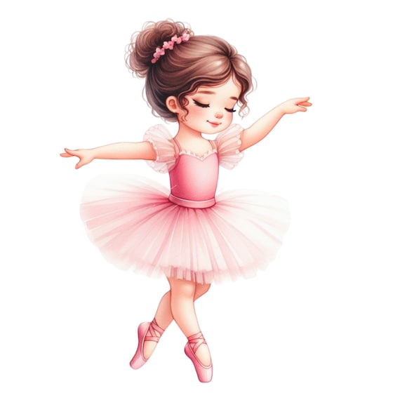 10 Ballerina Clipart PNG | Cute Ballet Dancer Princess Illustration | Printable Birthday Decor & Teacher Shirt Design | Cute Dancer Graphics