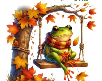 Clipart aquarel schattige kikkers, kikker png, aquarel schattige dieren, afdrukbare kinderkamerdieren, herfstkikkers, schattige babydieren png
