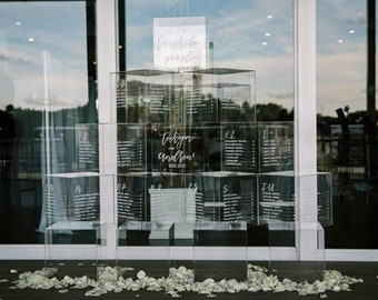 seating chart design Acrylic Cube Seating Chart Display- For Delivery to South Florida Area Only