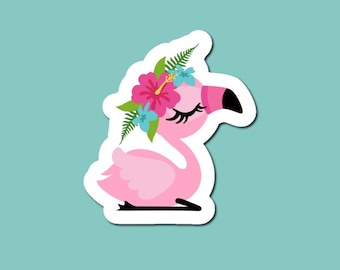 Flamingo Sticker | Bird Sticker | Water bottle Sticker | Laptop Sticker | Waterproof - Free Shipping