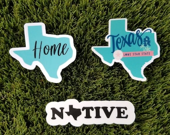 Texas sticker, Texas Decal, Texas Sticker Set, Laptop Sticker, Waterbottle Sticker, Texas State Sticker, Texas Luggage decal - Free Shipping