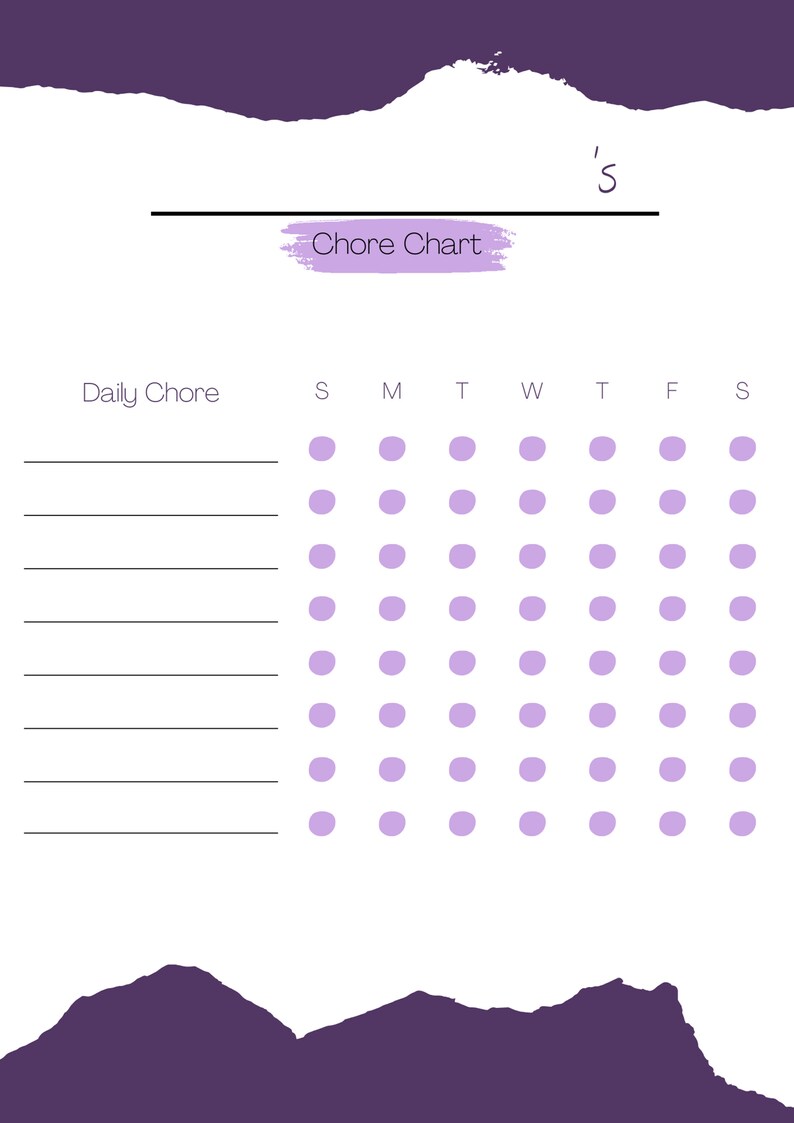 Minimalist Organizational Chore Chart for Children and Adults - Etsy