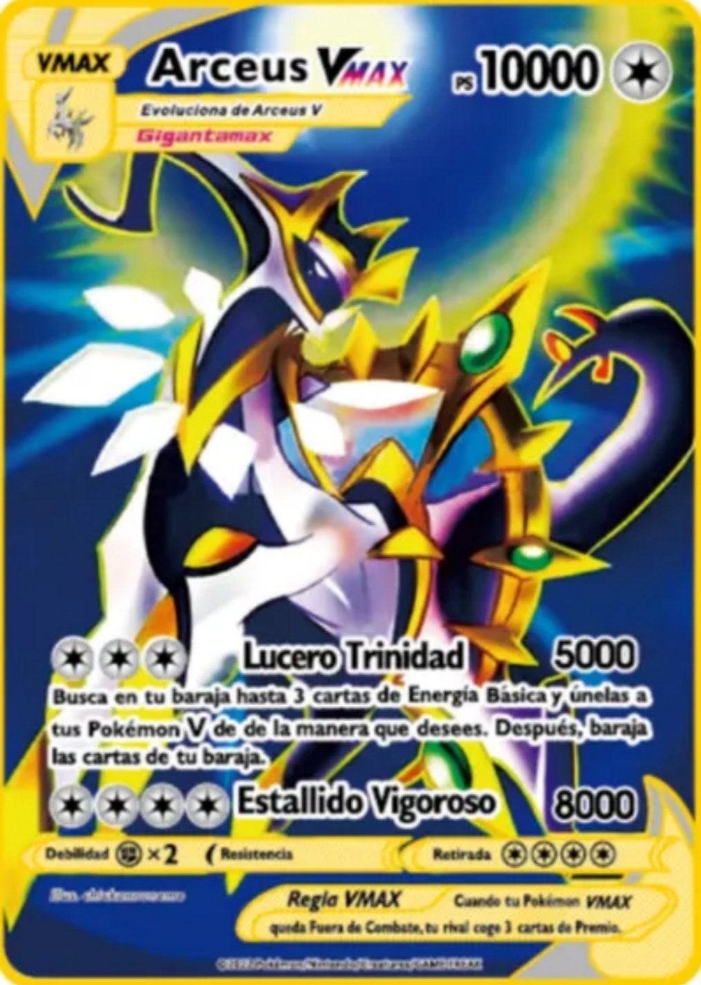 Giratina V Pokemon Metal Cards DIY 10000 Point Arceus Vmax Lugia